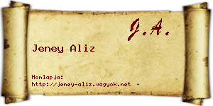 Jeney Aliz névjegykártya