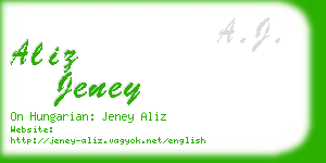 aliz jeney business card